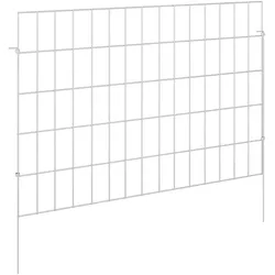 vidaXL Gartenzaun mit Pfählen 24 Stk. 75 x 50 cm Verzinkter Stahl