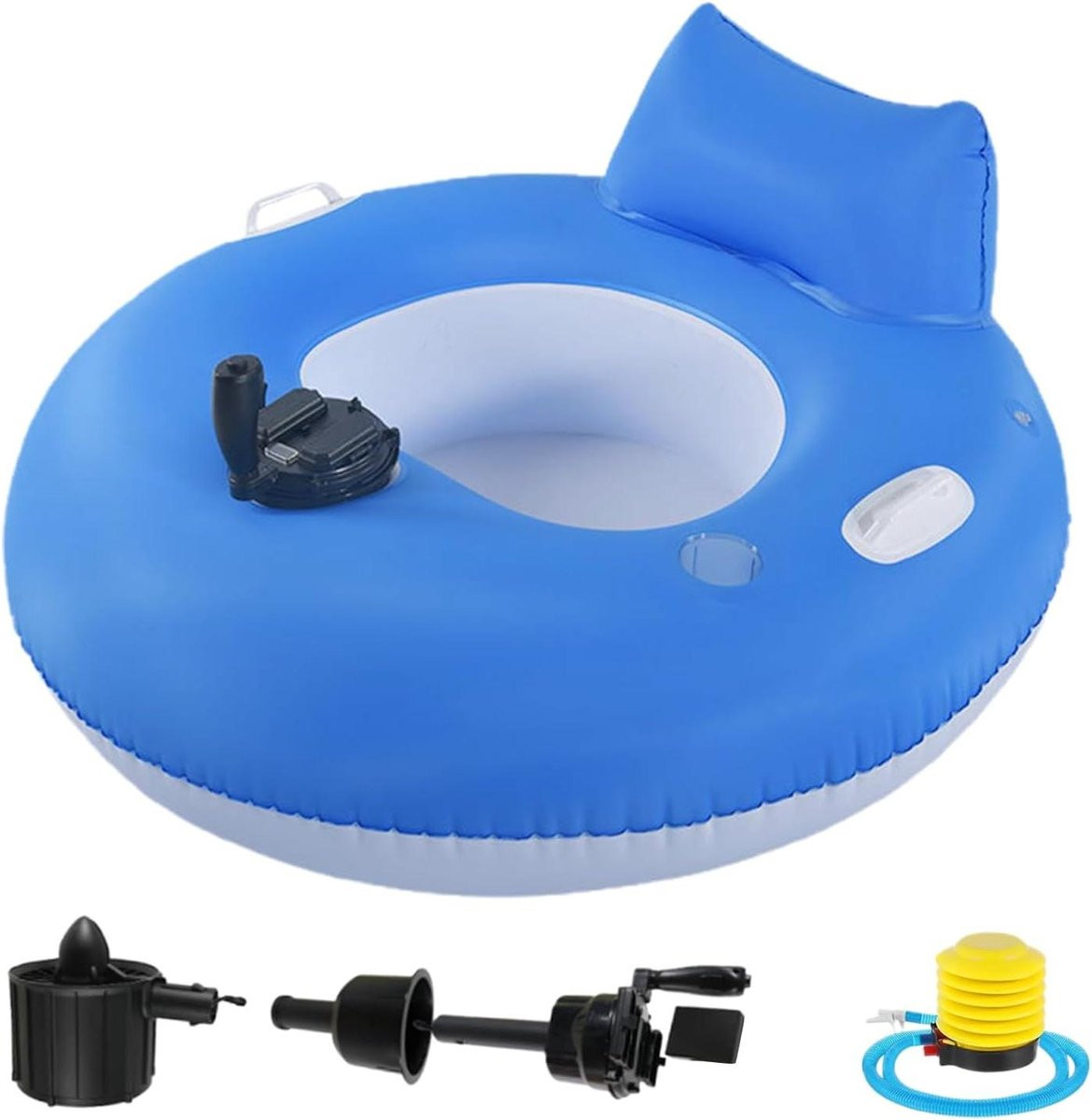 Elektrische opblaasbare drijvende zwemmat met ergonomische rugleuning, 101 cm