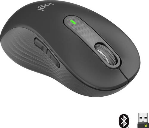 Logitech Signature M650 L left Maus Funk, Bluetooth Linkshänder Größe: L Optisch Graphite 5 Tasten 4000 dpi