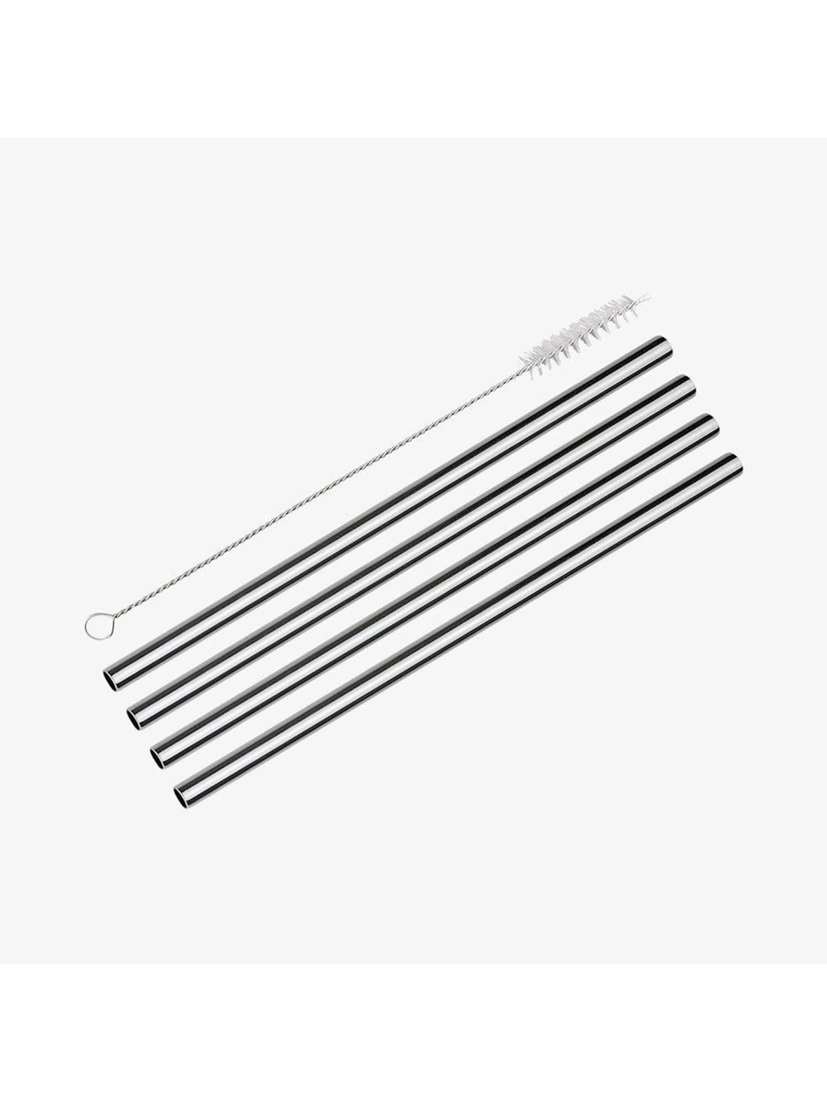Cilio Strohhalme STEEL GRANDE 4 Stk. mit gerader Reinigungsbürste