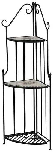 Siena Garden 875334 Eckregal Stella 140x34cm Gestell Eisen / Mosaik-Optik