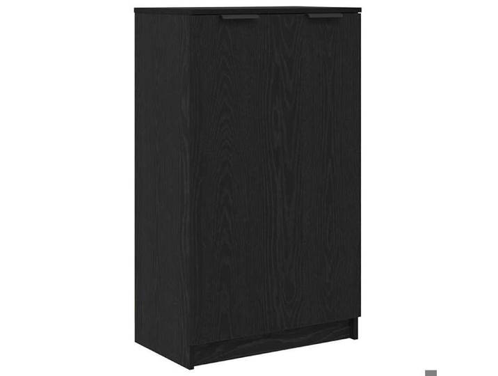 NOUVEAU Meuble à chaussures industriel - Cabinet à chaussures avec étagère - Chêne noir - 59x35x100cm 91689