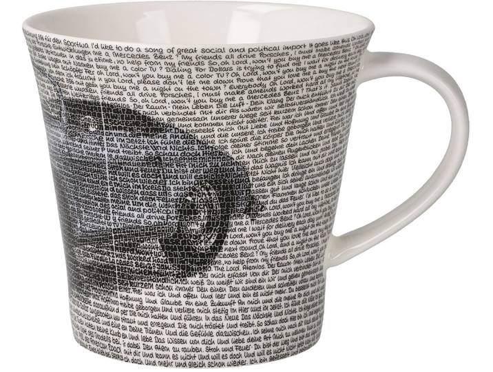 Tasse GOEBEL Coffee-/Tea Mug Saxa - Porsche 356 Aquamarine , schwarz-weiß (bunt), B:10,5cm H:9,5cm, Porzellan, Trinkgefäße, Tasse