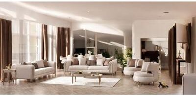 Furnia EcoGlow 4 Pieces Living Room Sets 2 Sofa 2 Chair