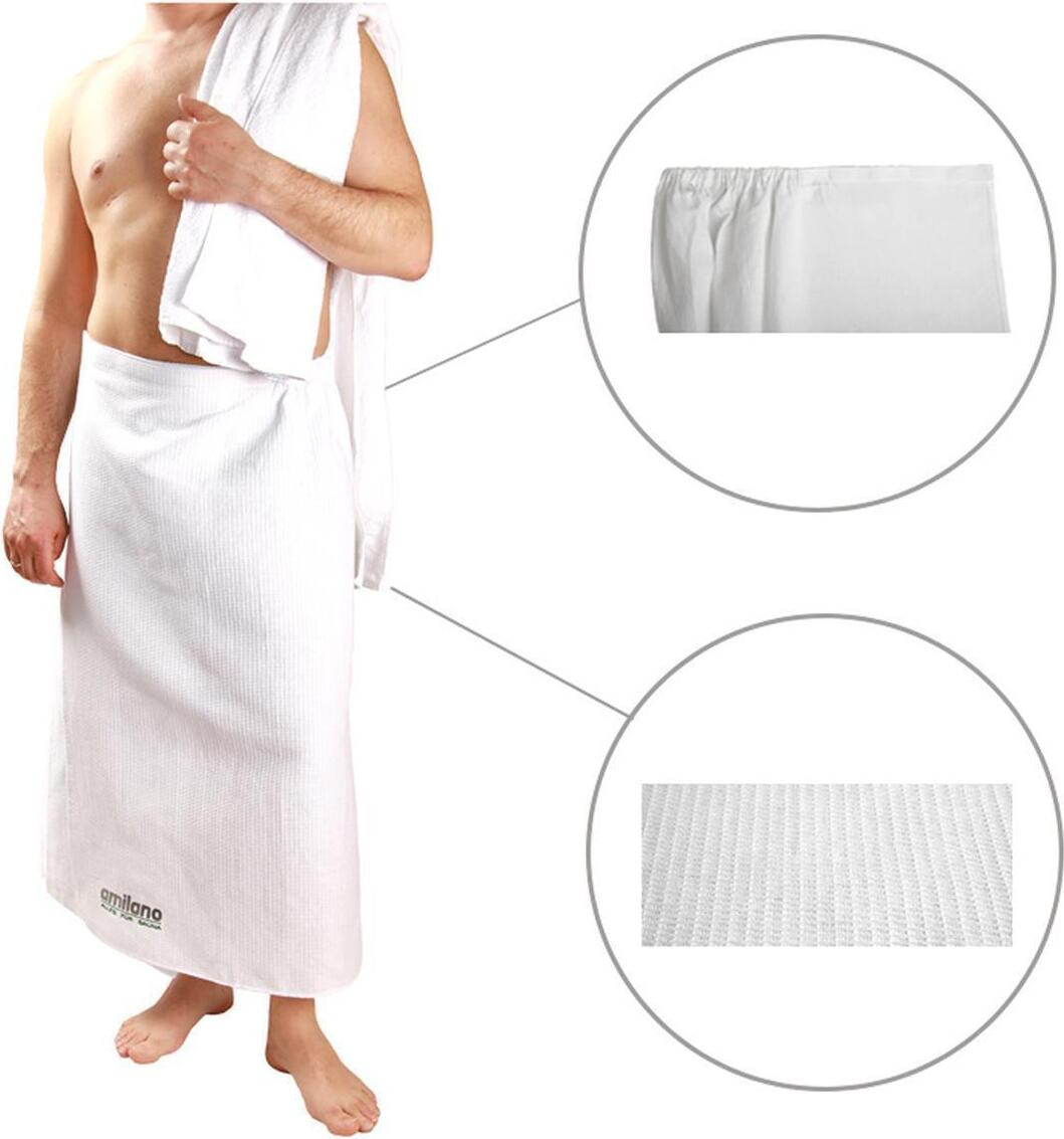 Amilano sauna-handdoek wit XXL, Breedte: 80 cm, Lengte: 180 cm