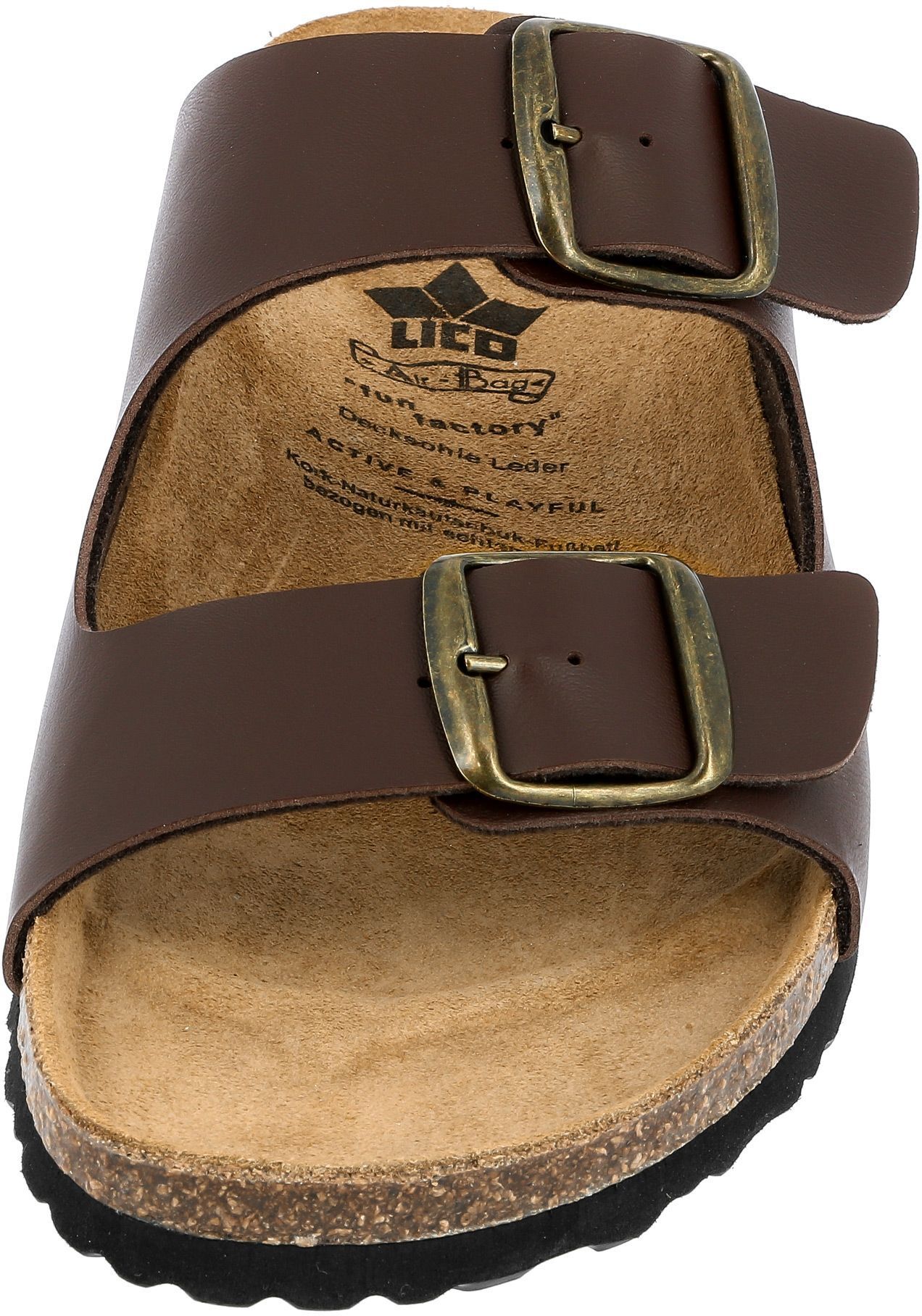 Pantolette LICO "Bioline Man", Herren, Gr. 49, braun, Synthetik, Schuhe Pantolette braun 49