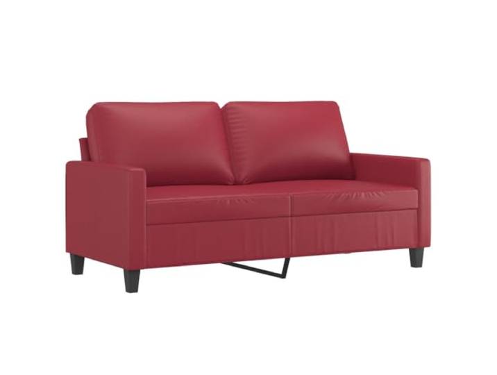 KKgypkn 2-Sitzer-Sofa Weinrot 140 cm Kunstleder Metallgestell, Dick gepolstert, Schmutzabweisend, Pflegeleicht, Modernes Design