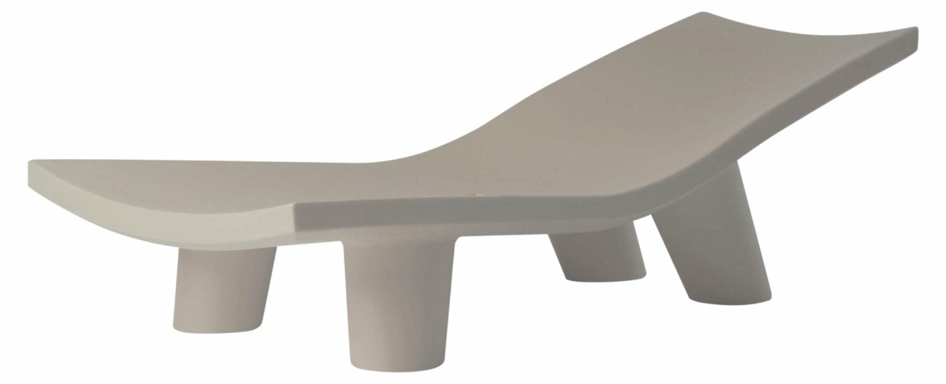 Moderne Sonnenliege aus Polyethylen für Garten und Pool Slide Low Lita Lounge - Hellgrau
