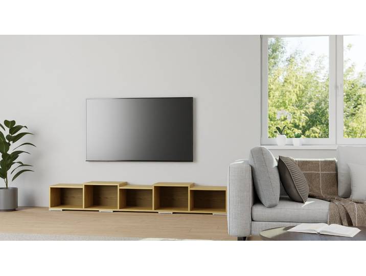 Asymmetrisches Sideboard nach Maß Eiche Natur geölt