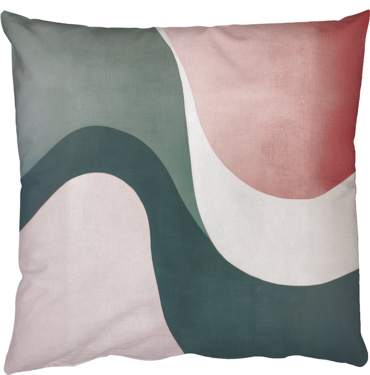 PillowMonkey Sierkussen Abstract Golven Roze - 60 x 60 cm