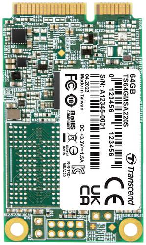 Transcend 220S 64GB Interne mSATA SSD SATA 6 Gb/s Retail TS64GMSA220S