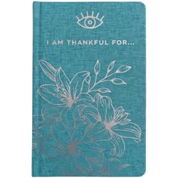 Blue Gratitude Journal with Silver Lining - 120 pages - I am Thankful For