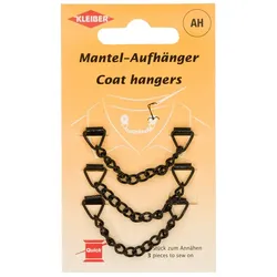 Kleiber Mantel-Aufhänger, schwarz, Inhalt: 3 Stück