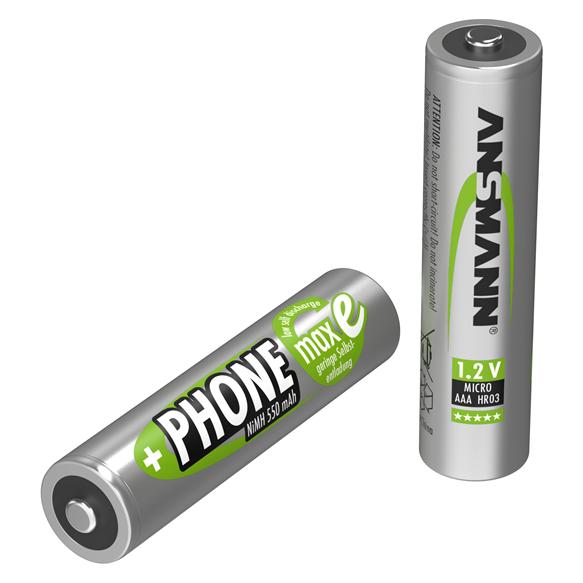 Ansmann Micro (AAA)-Akku NiMH DECT max (2 Stk., AAA, 550 mAh) (5035523)