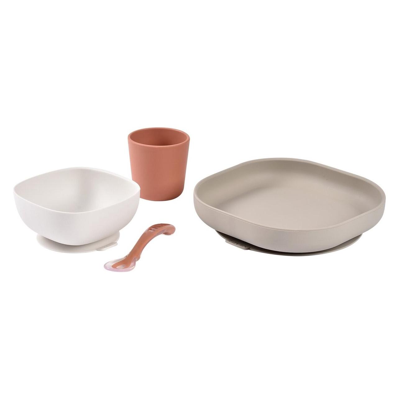 Beaba Silikon Geschirr-Set 4-tlg terrakotta (BA913591)