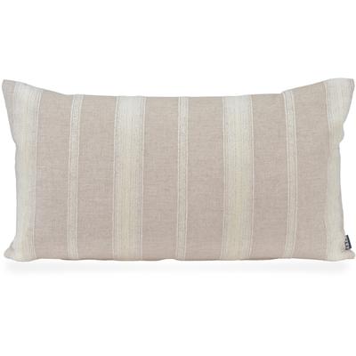 Dekokissen H.O.C.K. "Collin", beige (ecru, natur, gestreift), B:70cm H:10cm L:40cm, Leinen, Polyester, Dekokissen_Sitzkissen_Kissenhüllen, Sofakissen inkl. Füllung, 70x40cm, Dekokissen Streifen, natur