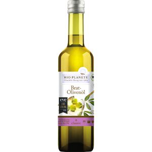 Planete Olivenöl Bratöl, Mischung aus nativ & desodoriert, BIO, hoch erhitzbar, in der Glasflasche, 0,5 Liter