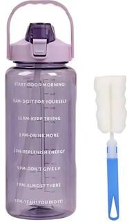Inspired Living HydraMax 2L Portable Straw Sports Water Bottle purple 2pcs