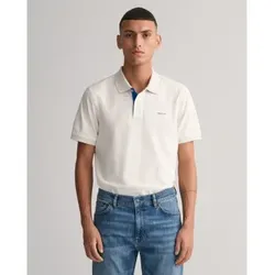 Gant für Herren. 2062026 Off-white Poloshirt aus Kontrast-Piqué (L), Weiß, Lässig, Baumwolle, Klassisch, Kurzarm