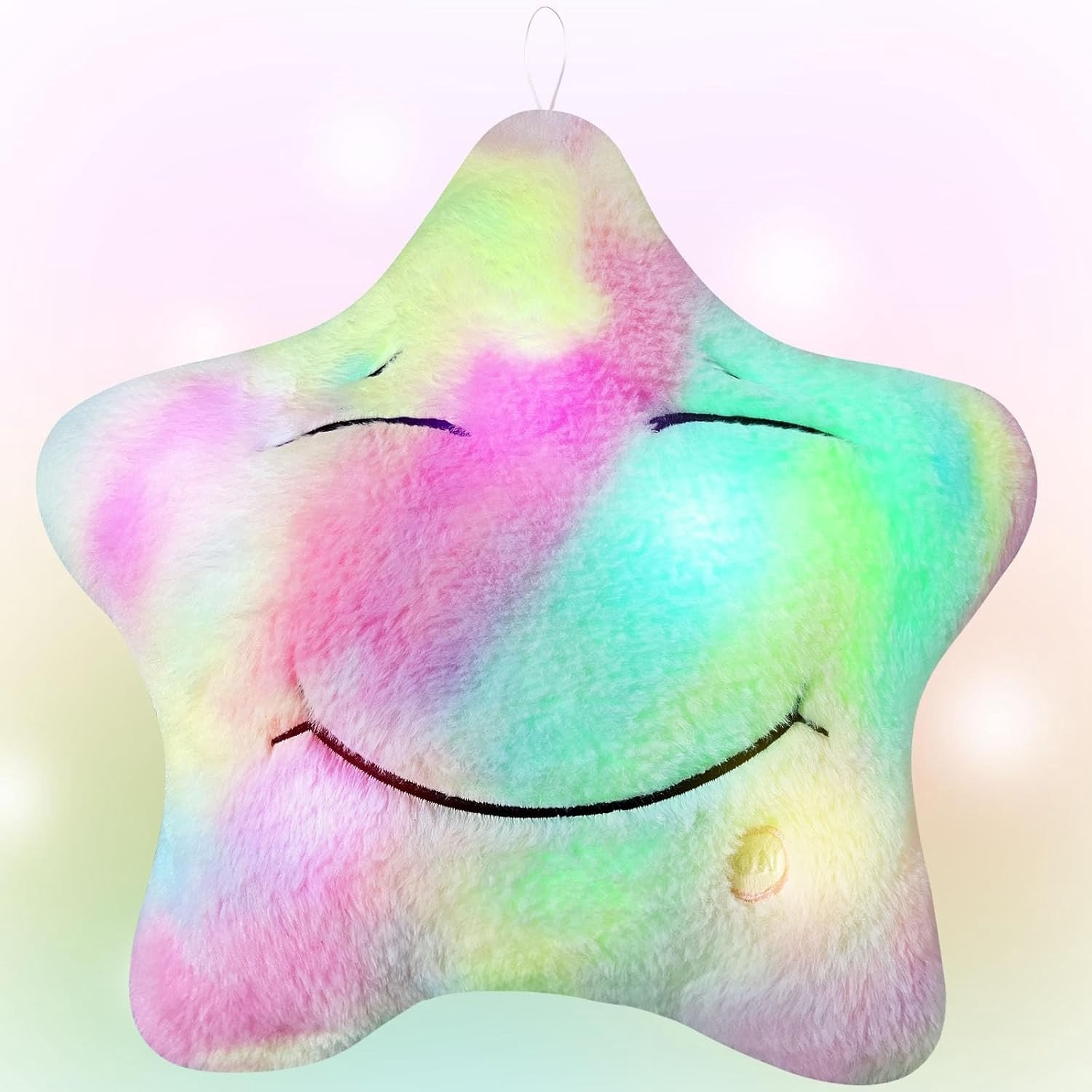 Verlicht Ster Kussen voor Kinderen - Pluche Decoratief Kussen met LED Verlichting