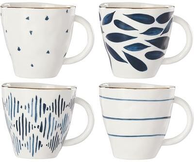 Lenox Blue Bay 4-Piece Dessert Mug Set Blue