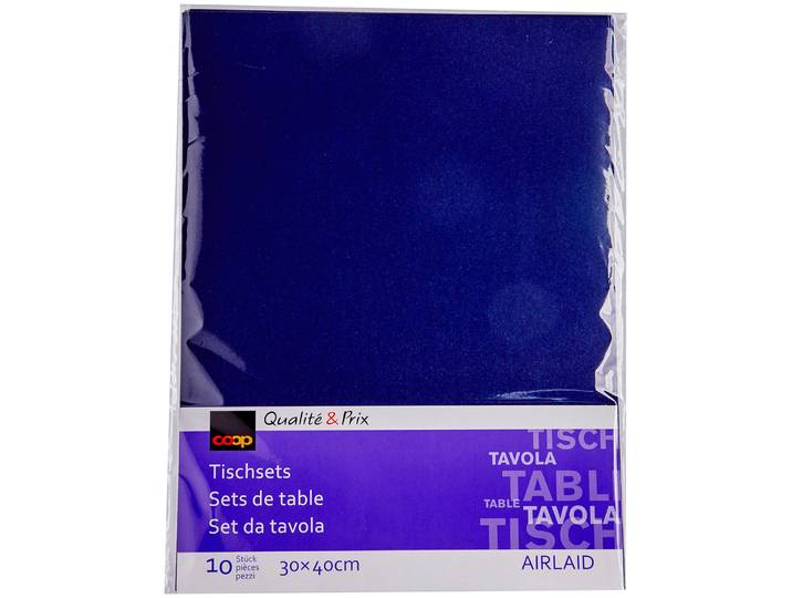 Inhouse Tischsets Airlaid blau 30x40cm 10 Stück