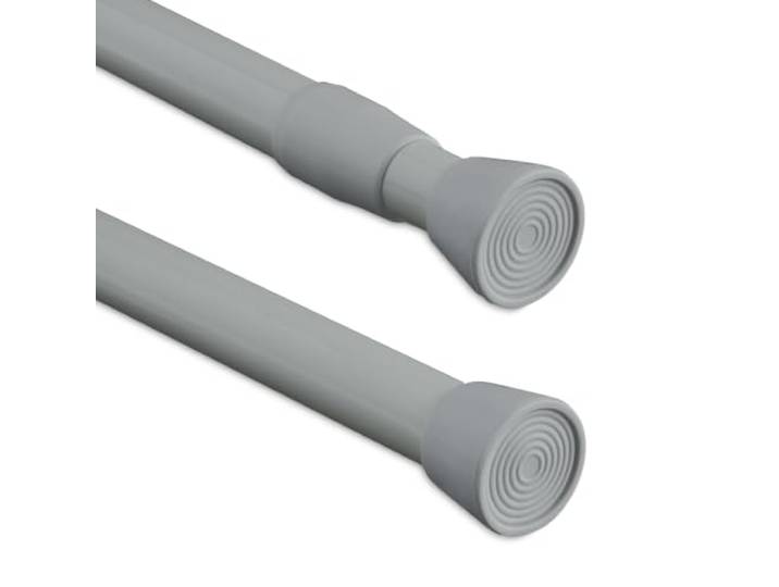 Relaxdays Barre télescopique en acier inoxydable\, sans perçage\, pour rideau de douche\, 120-220 cm\, grise