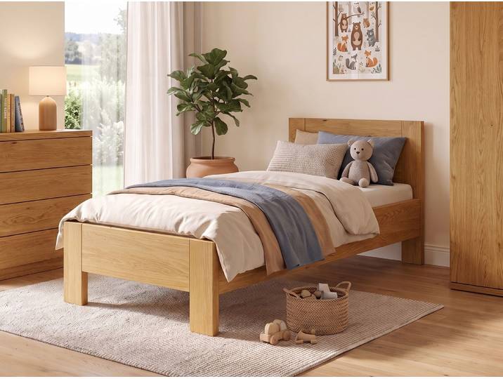 Kinder- & Jugendbett „Bianca“ Eiche 100 x 200 cm Massivholz Eiche