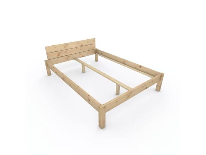 TUGA - Holztech Pfostenbett metallarm Zirbe Massivholz Daybett 140 x 200cm 38cm Höhe 300kg Holzbett unbehandelt