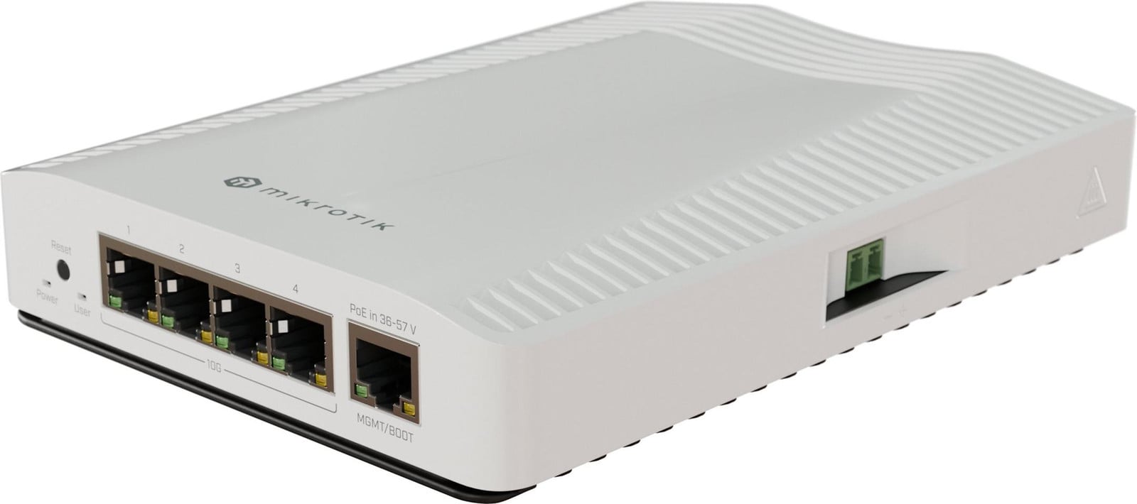 MikroTik Cloud Router Switch CRS304-4XG-IN met 4x 10 Gigabit Ethernet (RJ45) poorten en DIN-montage