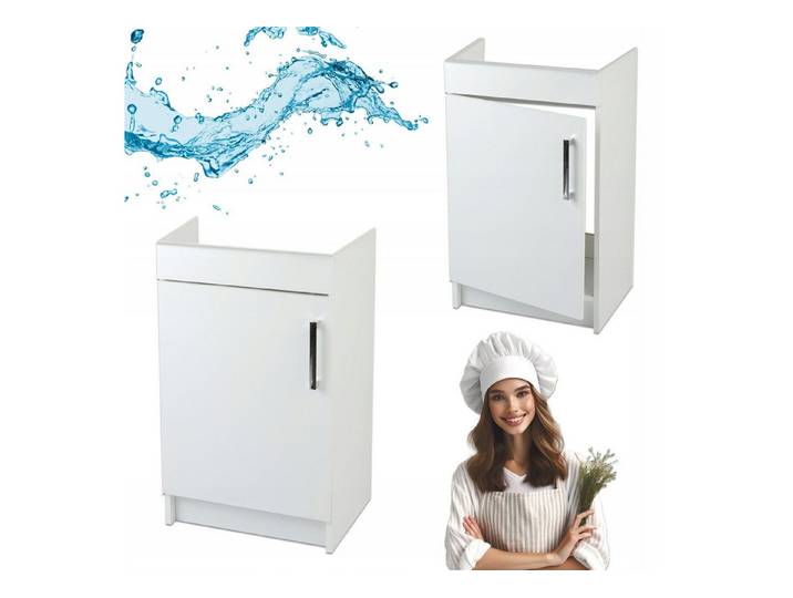 STAMAR Spülenschrank Küchenschrank 50cm Weiß Unterschrank Spüle Standschrank Sockel XXL Spülenschrank 40cm Tiefe ohne Spüle Montagefertig Kompakt Modern