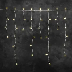 Konstsmide Weihnachtsbeleuchtung  LED Eisregen Lichtervorhang 200 bernsteinfarbene Dioden