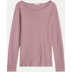 Langarmshirt mit U-Boot-Ausschnitt Rosa S