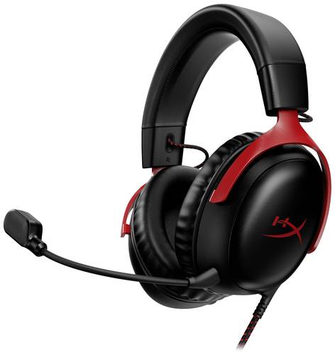 HyperX Cloud III BLK/RED GAM Over Ear Headset kabelgebunden Stereo Schwarz/Rot Gaming