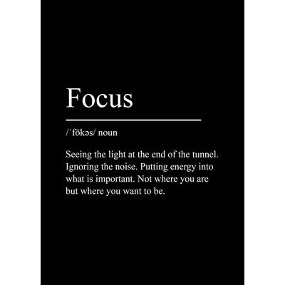 Minimalist Mindset Definition Canvas Inspirational Success & Focus Poster For Modern Home Decor focus 12 X 16.5 In