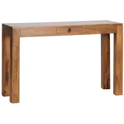 KONSOLENTISCH Akazienholz Schublade Landhausstil NAKO, Braun 120x40x70 cm