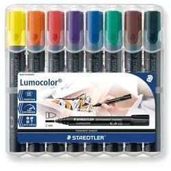 STAEDTLER Permanent Marker 352, 8er Etui, Rundspitze, sortiert, Strichstärke: