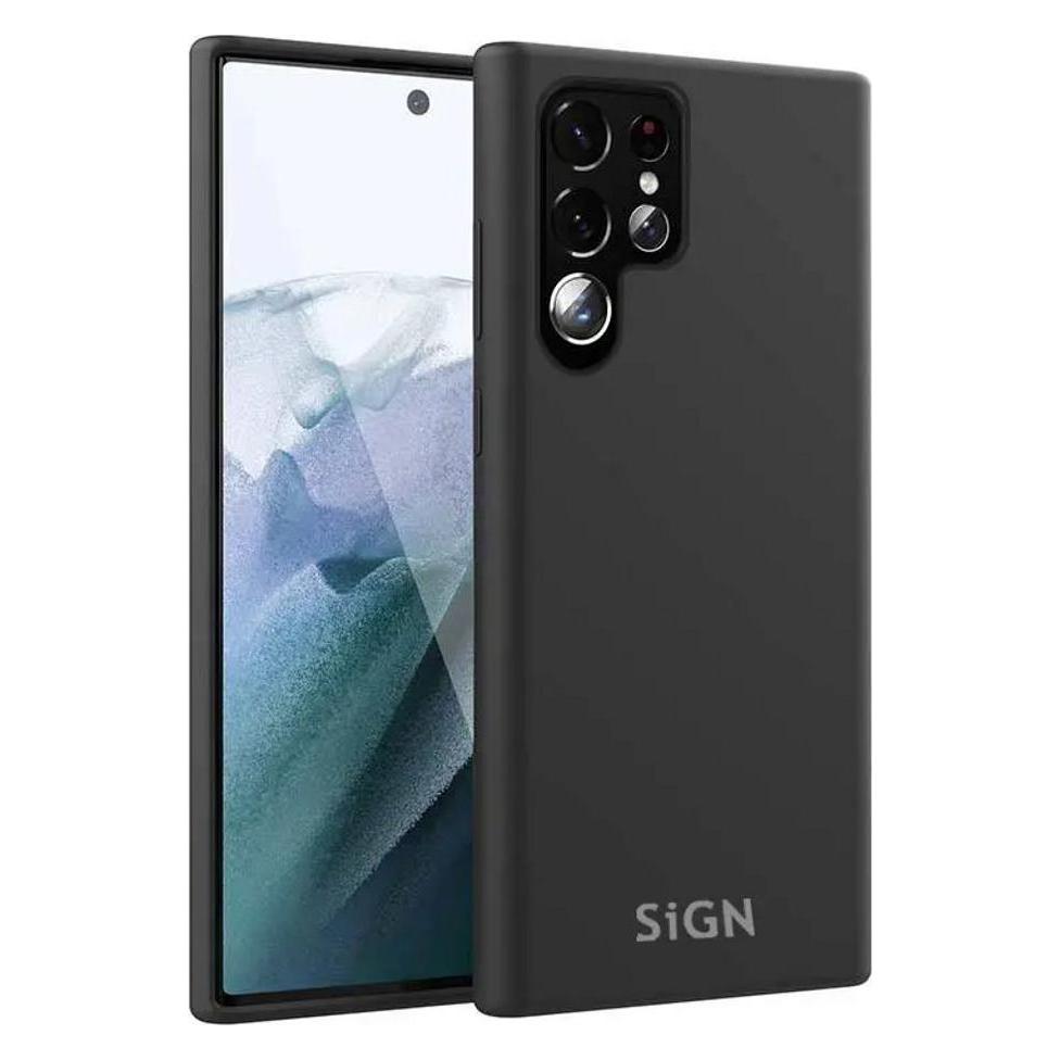 SIGN Liquid Silicone Case for Samsung Galaxy S23 Ultra - Black (Samsung Galaxy S23 Ultra) (SN-SILKS23ULBLK)