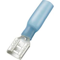 TRU COMPONENTS 738960 Flachsteckhülse mit Schrumpfschlauch Steckbreite: 6.4 mm Steckdicke: 0.8 mm 180 ° Teilisoliert Blau 30 St.