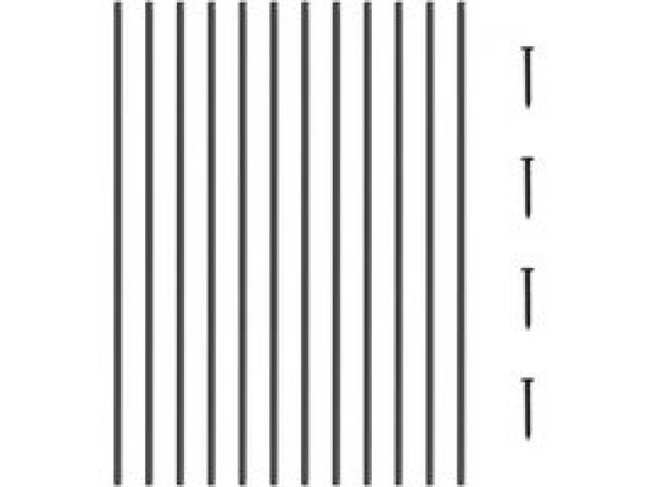 VEVOR Balustres en métal pour escalier, 1118 x 13 mm, tiges de rampe carrées en alliage d'aluminium, 11 balustres de pont avec vis, balustrade droite creuse classique, revêtement en poudre noir satiné