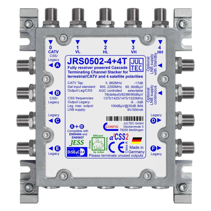 Jultec Einkabelumsetzer JRS0502-4+4T5 auf 2/4UB+4 (Antennenkabel) (JRS0502-4+4T)