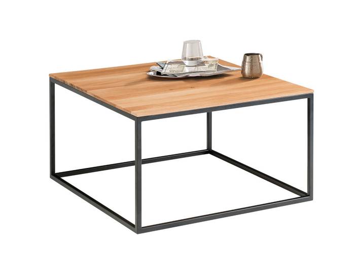 Johann Jakob Couchtisch, Schwarz, Eiche, Holz, Wildeiche, massiv, quadratisch, 65x37x65 cm, Holzmöbel, Holztische, Couchtische Holz