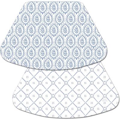 CounterArt "Blue Tile Wedge Shaped Reversible Flexible Plastic Placemat 4 Pack Made in The USA 17.75"" x 11.25"" Colorful, Reversible"