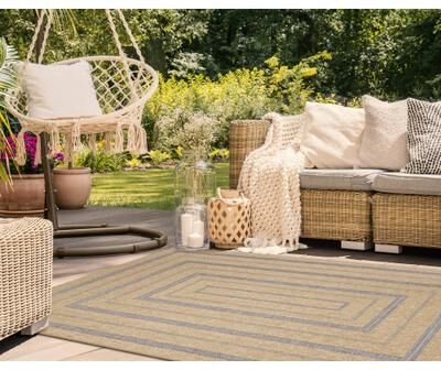 Lush Decor Sahara Multi Border Indoor/Outdoor Rug