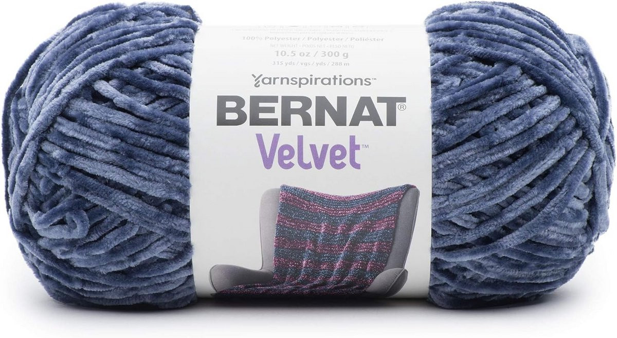 Extra dik chenille garen indigo - 300g super zacht polyester garen voor dekens en kussens
