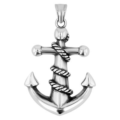 Ankeranhänger AKZENT "Nautilus, langlebig", silber (silberfarbig), Schmuckanhänger, Herren, Edelstahl