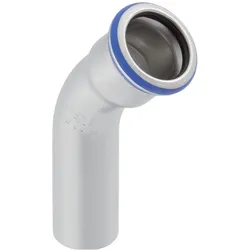 Geberit, Rohrverbindungstechnik, Biegung 45 Grad rostfrei 88,9 mm Hülse / Nippel mapress (Winkelverbindung)