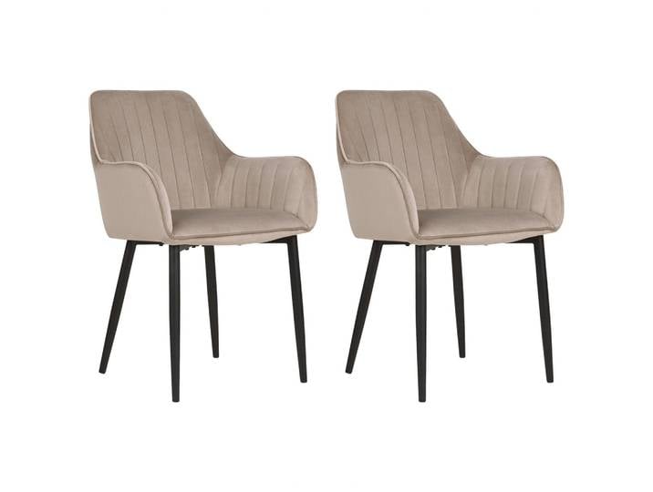 STUHL 2er-Set Samtstoff taupe Wellston