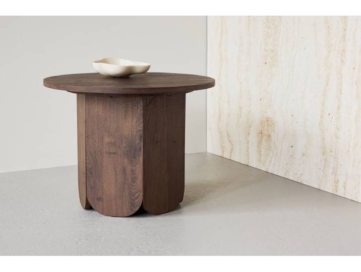 Couchtisch Keralo - stylischer Rundtisch in Holzoptik - Mokka - Luxusbetten24