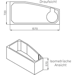 Neuesbad Wannenträger für Duscholux Piccolo 164 160x75 SW13380